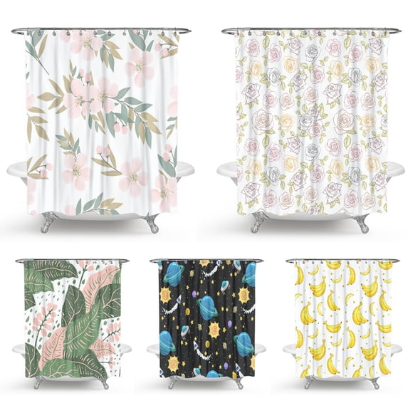 Cartoon Banana Bathroom Shower Curtain Bathroom Showers Curtain Set