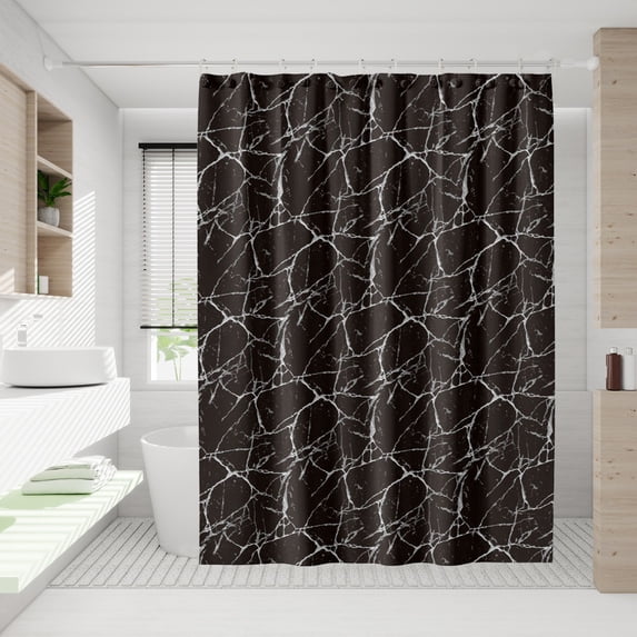 Waterproof Printed Shower Curtain No Drill Hookless RV Bathroom Curtain with Hooks Included Multicolor Digital Print Plastic 70.86x47.24 Inch
