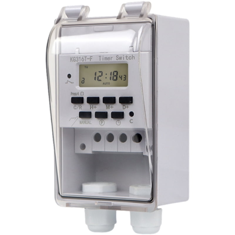 Waterproof Programmable Timer Switch with 20 On Off Cycles Heavy Duty ...