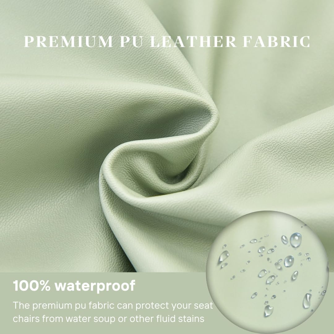 Waterproof Pu Leather Seat Covers For Dining Chairs, 6 Pack Stretch
