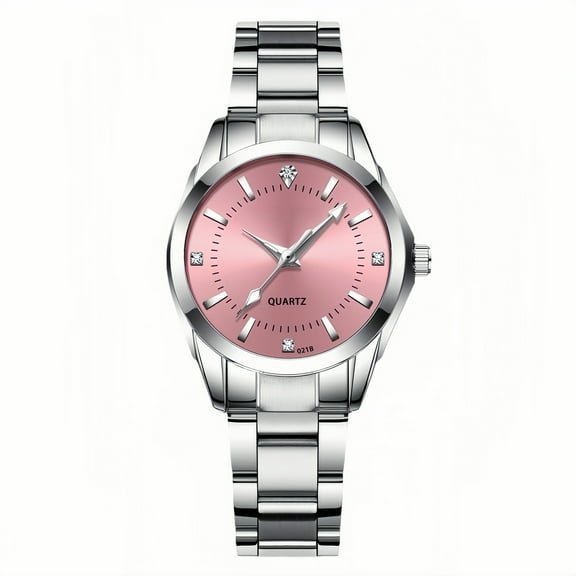 Waterproof Quartz Watch for Women with Stainless Steel Strap