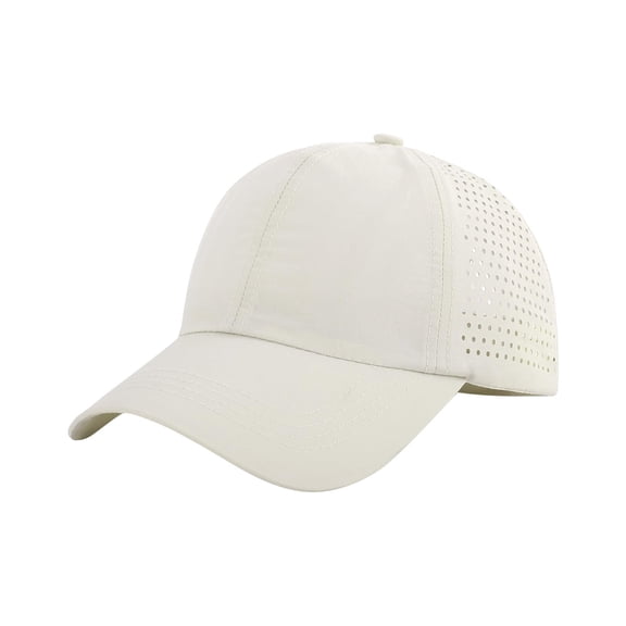 Waterproof Quick Dry Baseball Cap for Women with Laser Perforated Mesh, Adjustable Breathable Performance Hat for Golf and Running, Summer Snapback Mesh Cap for Outdoor Workouts,Beige