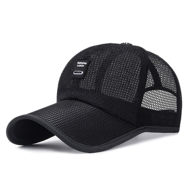 Mesh Snap Back Baseball Cap - Breathable Cotton Trucker Hat Mesh Cotton Snapback Baseball Cap Plain Flat  main image 4