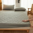 thumbnail image 1 of Waterproof Quilted Mattress Protector Breathable Mattress Cover Anti-mite Anti-bacterial Fitted Bed Sheet No Pillowcase (Grey,Twin 39x75x12inch), 1 of 1