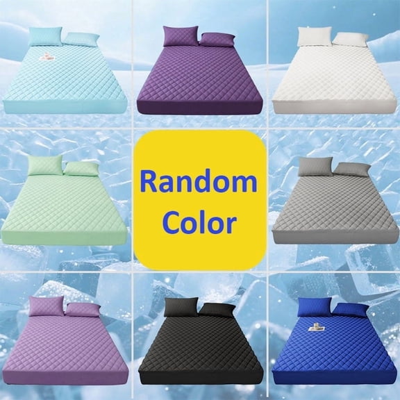Waterproof Quilted Mattress Protector, Ultra-Soft Fitted Mattress Pad with Deep Pockets, Breathable Cover for Bedroom & Dorm ,blue