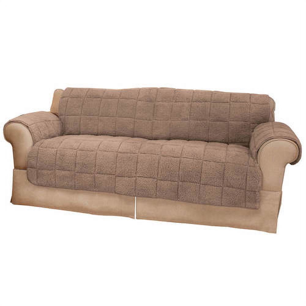 Waterproof Quilted Sherpa ExtraLarge Sofa Protector by OakRidgeMocha