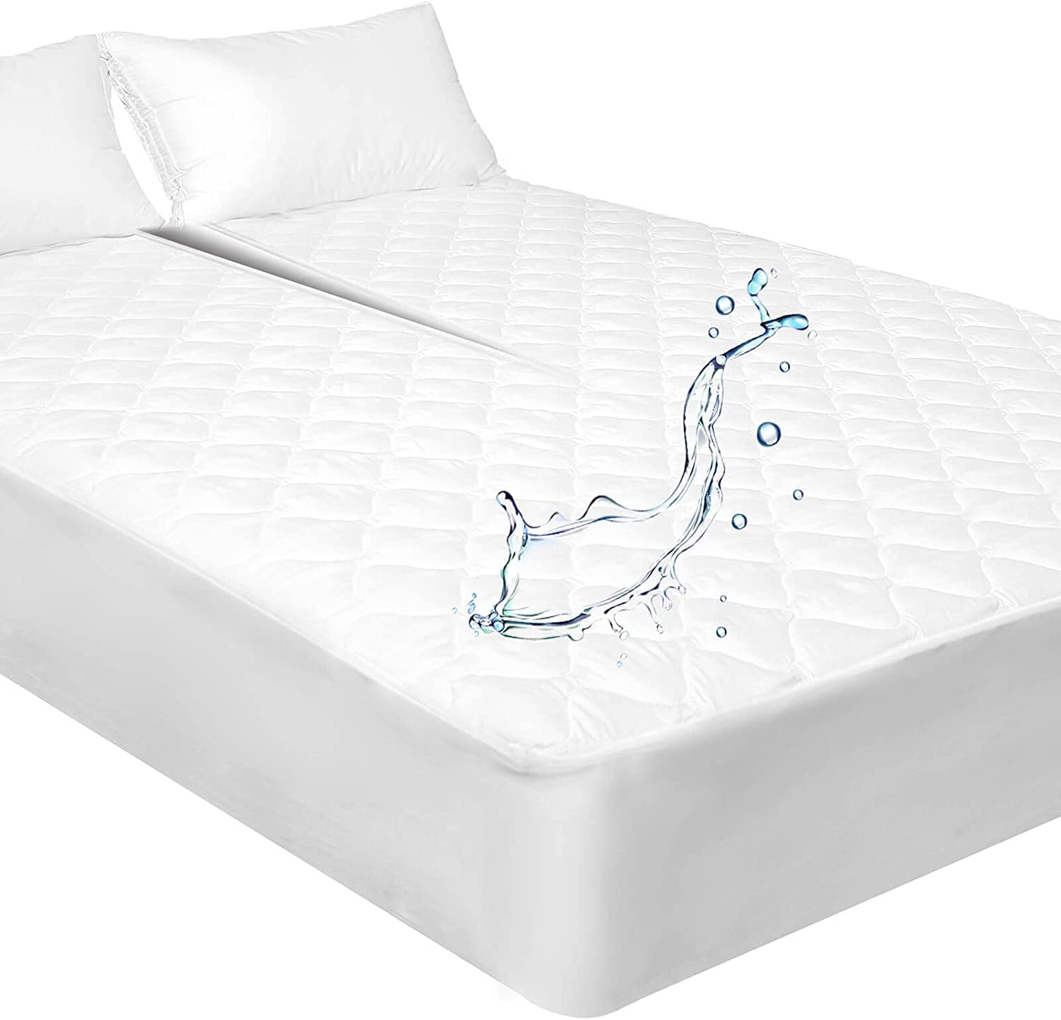 Waterproof Quilted Split Top King Mattress Protector Pad for Adjustable