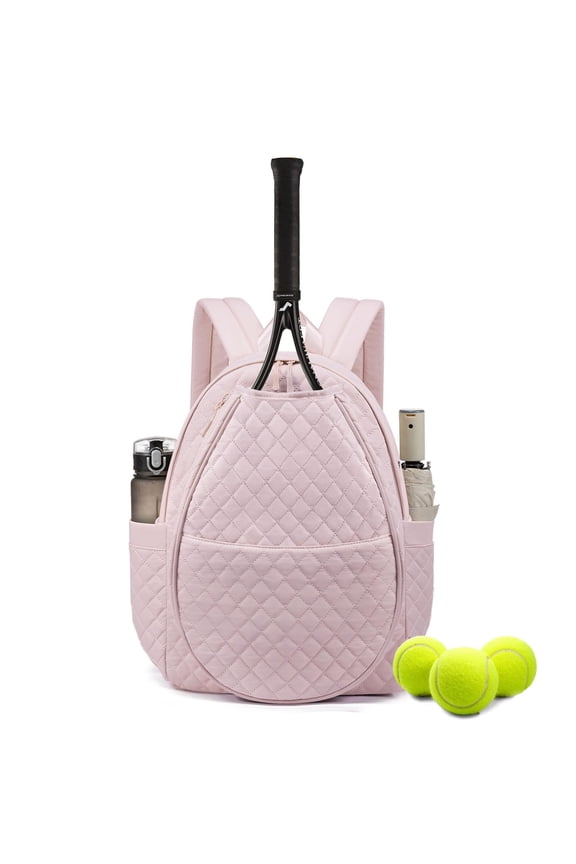 Waterproof Quilted Tennis Backpack Sling Bag for 2 Rackets, Crossbody Sport Bag for Men & Women, Lightweight Durable Gym Daypack for Tennis, Pickleball, Padel