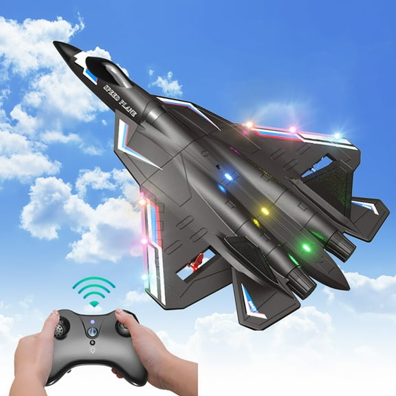 Waterproof RC Drone Plane, Foam Glider Water Takeoff Aircraft with LED Lights, Hand Throw Launch Remote Control Flying Toy, Easy Control Beginner Drone for Childs Outdoor Park Beach Play