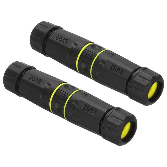 Waterproof RJ45 Coupler, Dual Head IP68 Ethernet LAN Cable Connector for Cat5e/Cat6/Cat6A/Cat7, Pack of 2(Yellow)