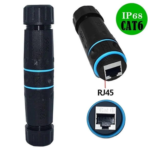 Waterproof RJ45 Coupler, Shielded Female to Female Waterproof Ethernet Coupler, IP68 Ethernet Outdoor LAN Cable Connector for Cat5e/Cat6 Ethernet Cable
