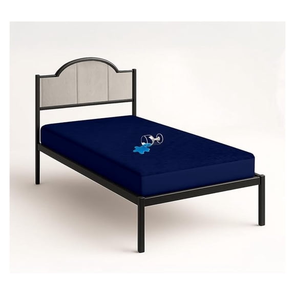 Waterproof RV Bunk Cot Bed Mattress Protector 31"x75" for Narrow Twin Camping Bed Mattress Pad Cover, Truck & RV Beds - Soft, Noiseless, Breathable, 15" Deep Pocket - Navy Blue