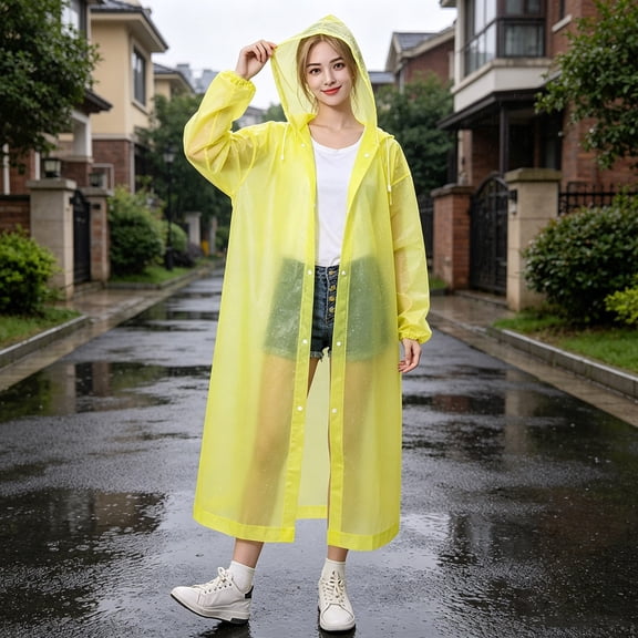 Waterproof Rain Jacket Reusable Extended Length Raincoat with Elastic Cuff, Heavy Duty Stormproof Long Rain Poncho Body Protection Travel Gear for Adults Outdoor Mountaineering
