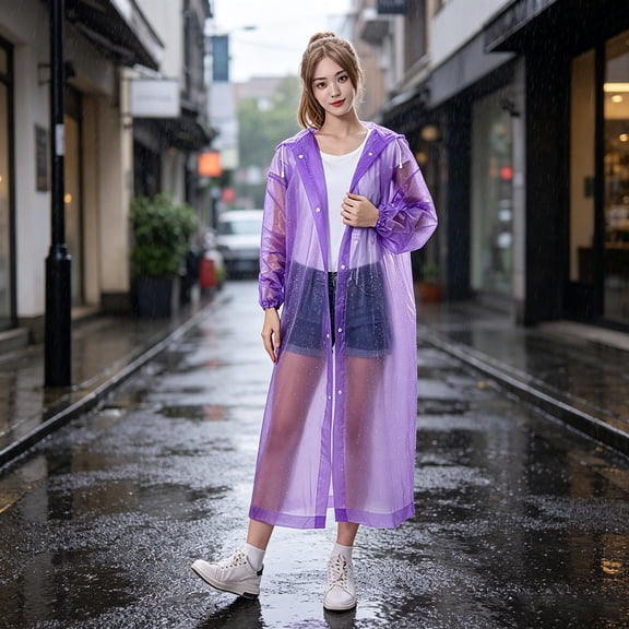 Waterproof Rain Jacket Reusable Extended Length Raincoat with Elastic Cuff, Heavy Duty Stormproof Long Rain Poncho Body Protection Travel Gear for Adults Outdoor Mountaineering