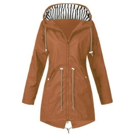 Raincoat Women Lightweight Waterproof Long Raincoat Jacket Outdoor Zip Up Raincoat Hooded Winter Windproof Outwear S Army Green Walmart