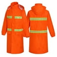 thumbnail image 1 of Waterproof Rain Jacket with Hood, High Visibility Long Reflective Rain Jacket, 1 of 18