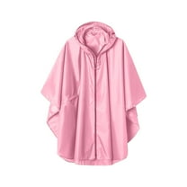 Waterproof Rain Poncho Jacket Hooded Coat for Adults with Pocket Raincoat with Drawstring for Camping Hiking Travel