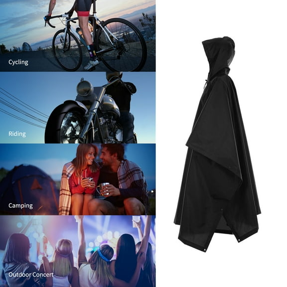 Waterproof Rain Poncho, Lightweight Hooded Rain Coat, Picnic Blanket For Camping, Hiking, Backpacking, Beach