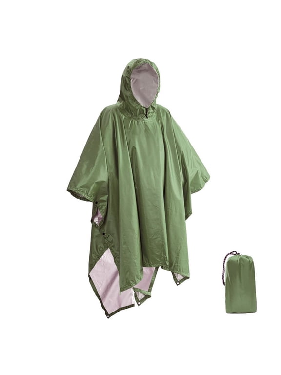 Waterproof Rain Poncho Lightweight Reusable Hiking Hooded Coat Jacket Unisex Raincoat for Hiking Camping Emergency