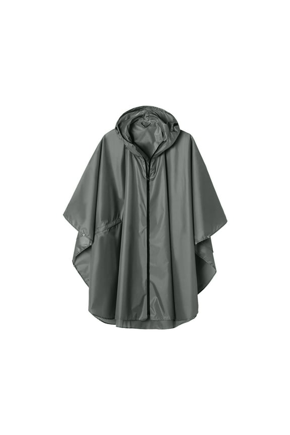 Waterproof Rain Poncho Unisex 2025 - Full Zip Hooded Lightweight Reusable 3/4 Sleeve Outdoor Jacket All-Season Windbreaker Casual Hiking Travel Windproof Compact