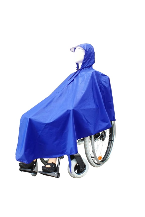 Waterproof Rain Poncho for Wheelchair Mobility Scooter Large Wind Proof Cape Raincoat Cloak with Hood Reusable Protect