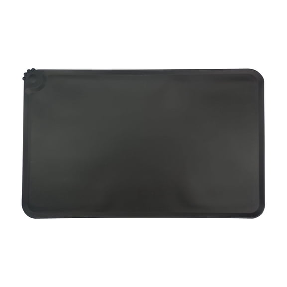 Waterproof Raised Edge BPA Free Silicone Pet Feeding Mat,Dog Cat Food Mats Contain Spills Protects Floors,Placemats for Cats and Dogs Water Bowl,Pets Accessories(11.8"×18.9",Black)