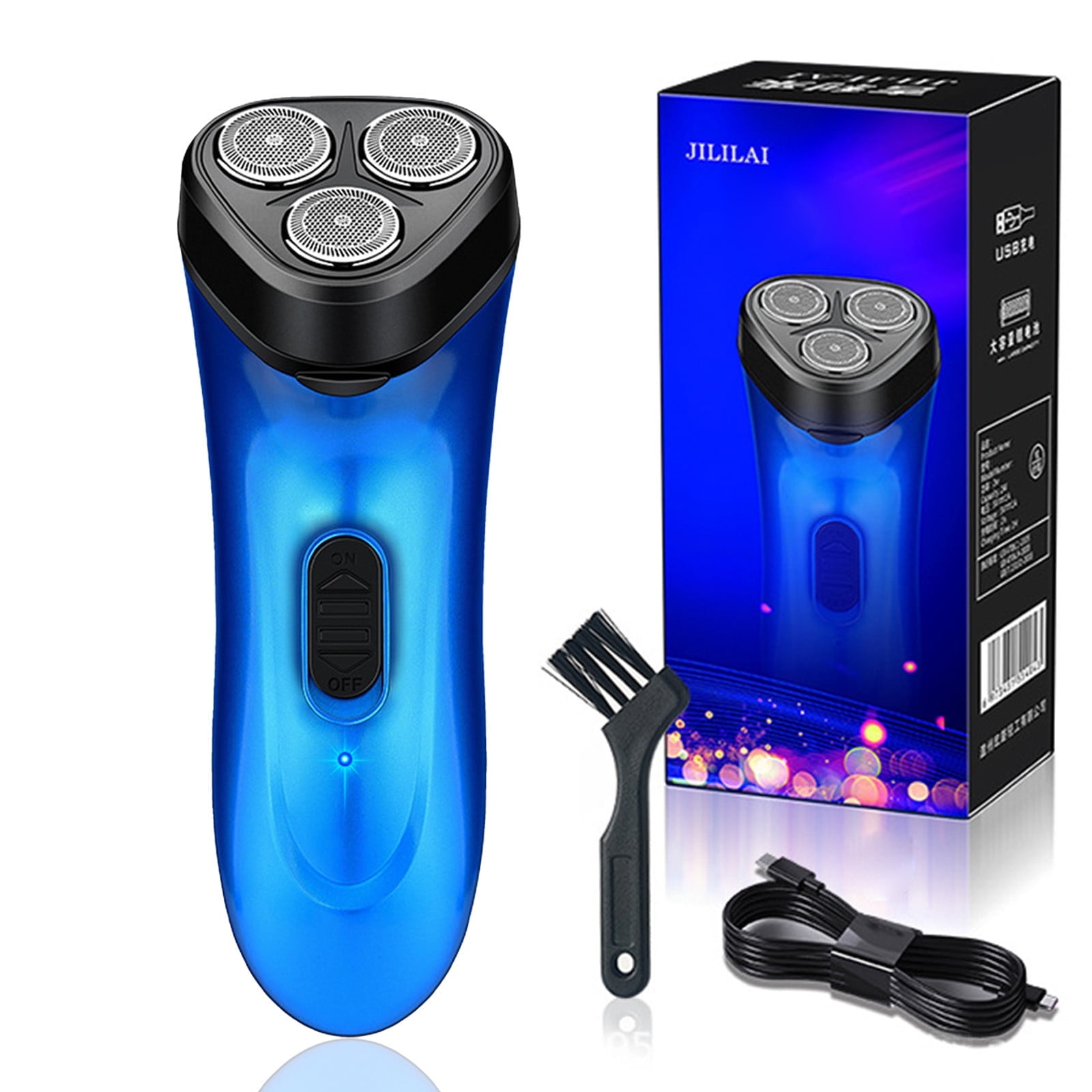 Waterproof Rechargeable Electric Shaver, Stainless Steel Blades, Travel ...
