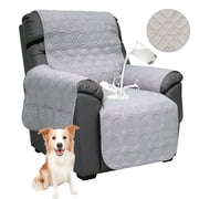 Waterproof Recliner Chair Covers, Anti-Slip Chair Cover with Side Packets, 5 Layers Washable Recliner Cover Reclining Couch Slipcovers, Dog Pet Furniture Protector for Small Recliners Gray,23"