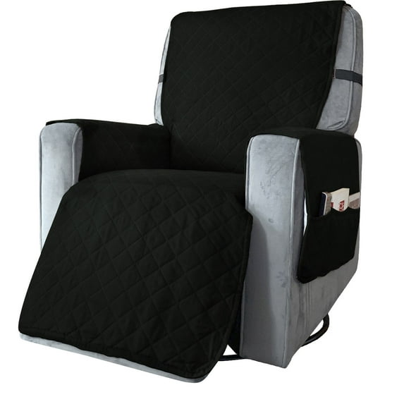 Waterproof Recliner Chair Covers, Chair Protector Cover for Living Room, Non-slip Chair Cover Furniture Protector Washable Recliner Chair Cover with Pocket, Elastic Straps (Small)