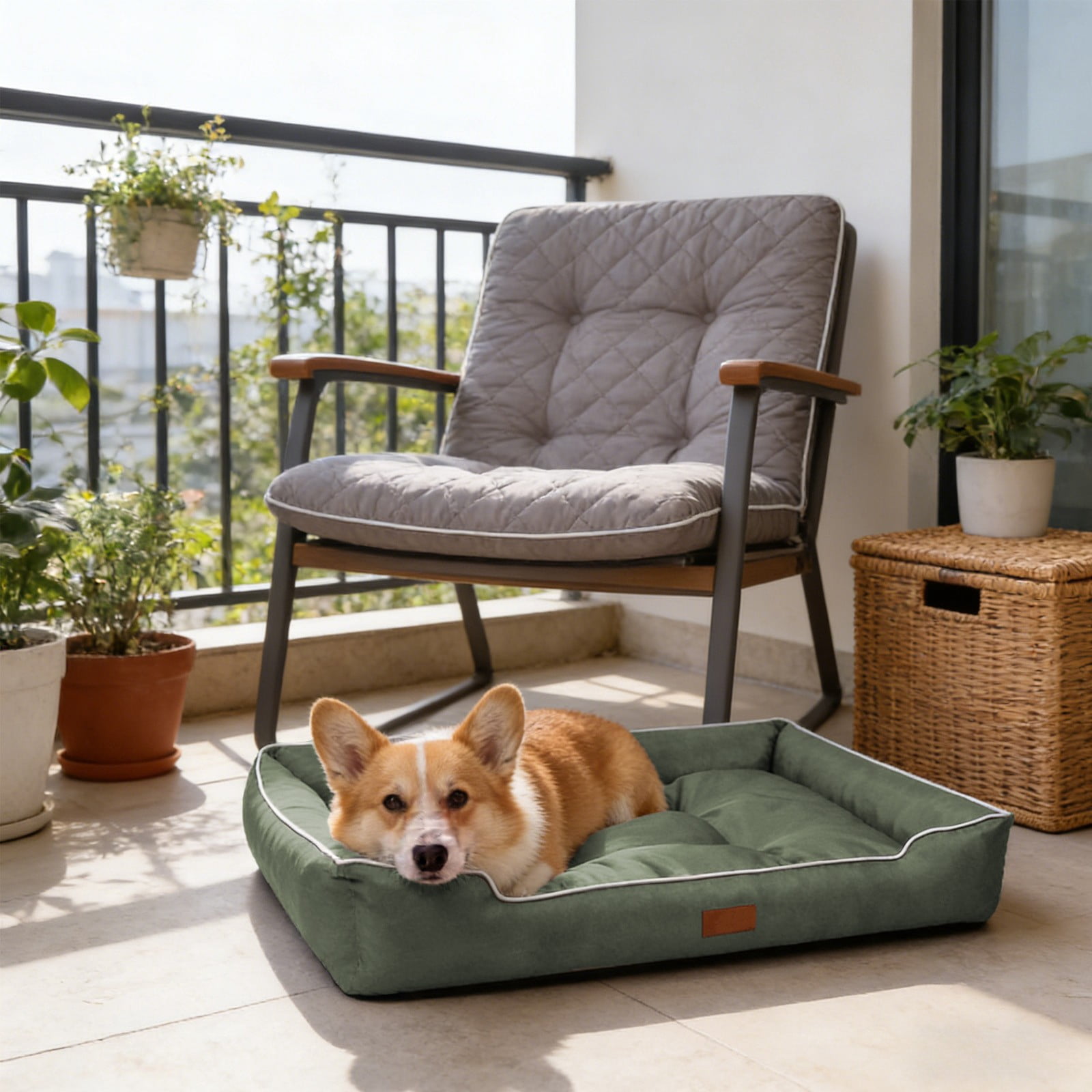 Waterproof Rectangle Dog Bed Pet Mat, Anti Slip Soft Pet Cushion for Small Dogs Cats, Washable Comfortable Sleeping Pad for Indoor Outdoor Use, Cozy Pet Bed for Crate Floor Sofa Travel
