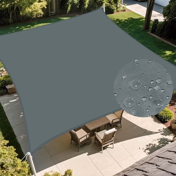 Waterproof Sun Shade Sail, Rectangle Polyester Sun Shade Canopy Awning, 95% UV Block, Easy Install & Durable, for Patio Garden Backyard Deck Pergola
