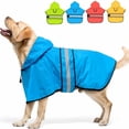 thumbnail image 1 of Waterproof Reflective Dog Raincoat, Adjustable Hooded Slicker Poncho, Lightweight Rain Jacket for Small to X-Large Dogs(Blue,L), 1 of 8