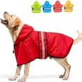 thumbnail image 1 of Waterproof Reflective Dog Raincoat, Adjustable Hooded Slicker Poncho, Lightweight Rain Jacket for Small to X-Large Dogs(Red,S), 1 of 7