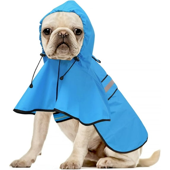 Waterproof Reflective Dog Raincoat - Adjustable Hooded Slicker Poncho Pet Rain Coat, Lightweight Dog Rain Jacket for Small to X- Large Dogs and Puppies