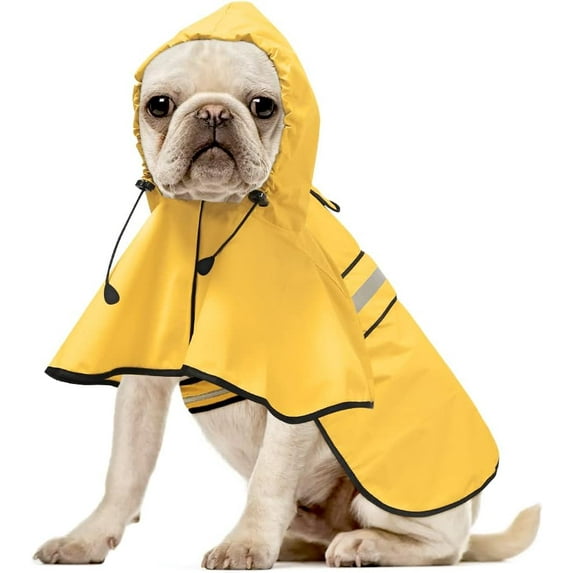 Waterproof Reflective Dog Raincoat - Adjustable Hooded Slicker Poncho Pet Rain Coat, Lightweight Dog Rain Jacket for Small to X- Large Dogs and Puppies