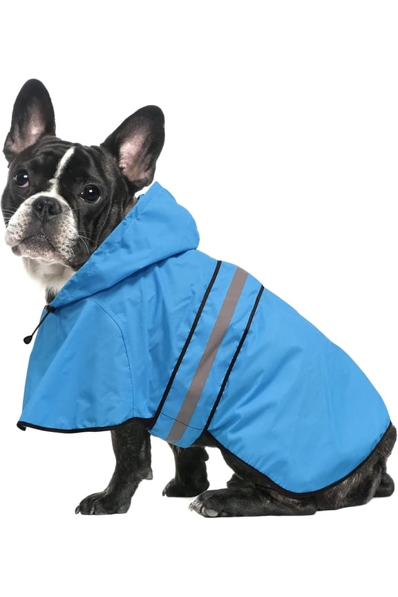 Waterproof Reflective Dog Raincoat - Adjustable Hooded Slicker Poncho Pet Rain Coat, Lightweight Dog Rain Jacket for Small to X- Large Dogs and Puppies