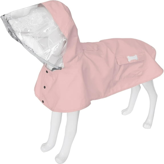 Waterproof Reflective Dog Raincoat with Hood,Adjustable Pet Rain Poncho(Pink x-small)