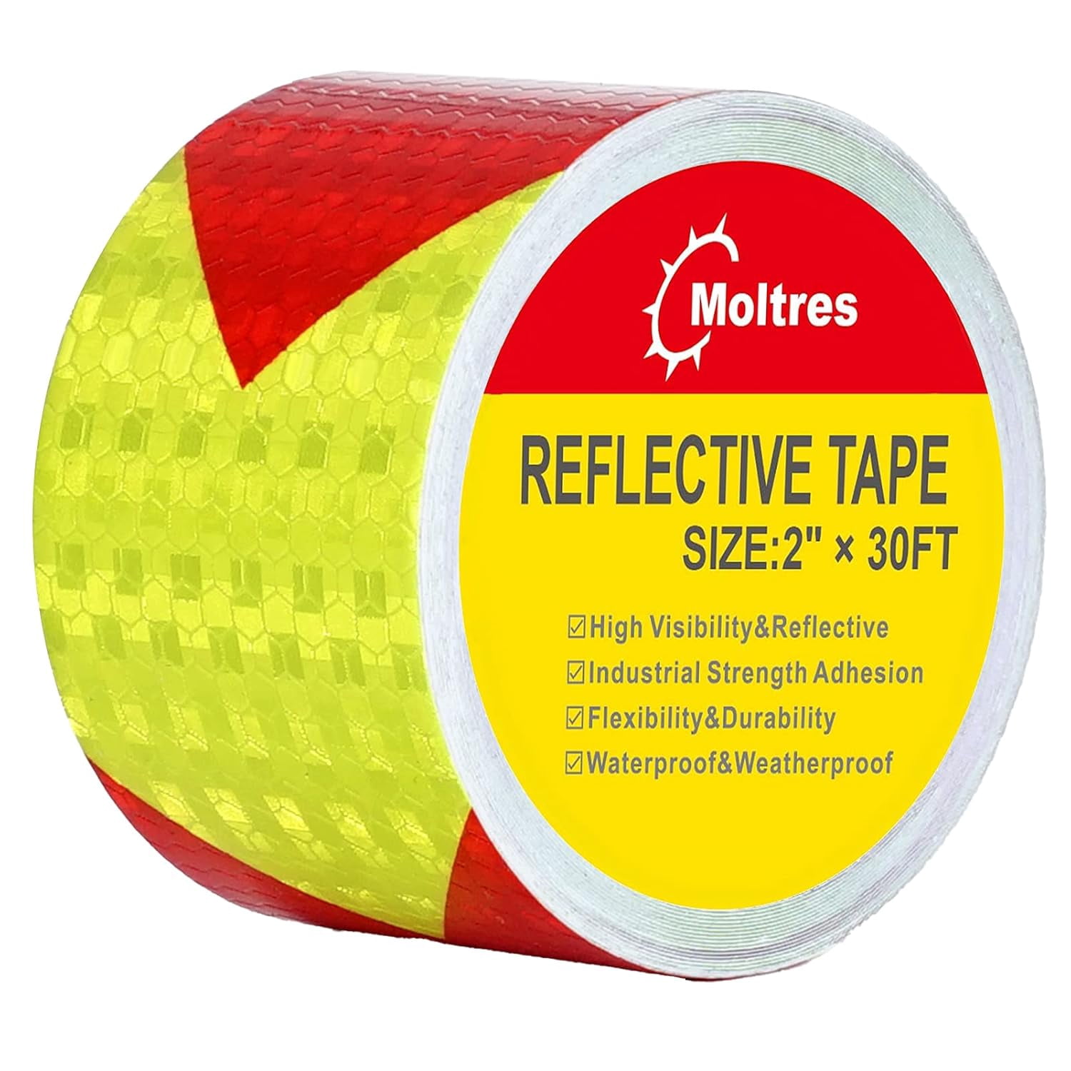 Waterproof Reflective Tape,Red & Yellow 2inch X 30Feet Conspicuity ...