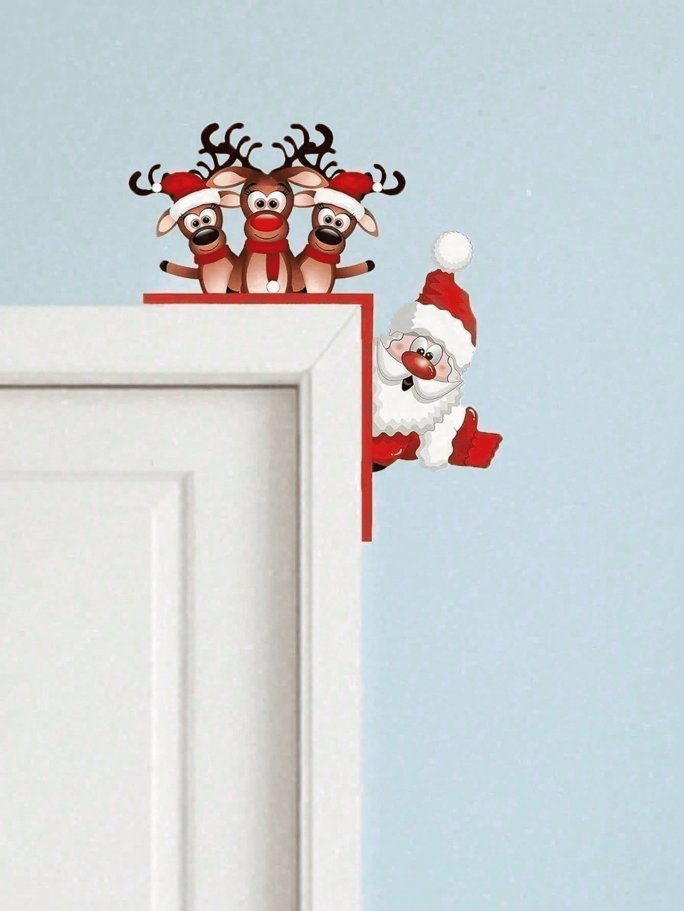 Waterproof Reindeer Christmas Door Decor Outdoor Indoor Holiday Home Decoration