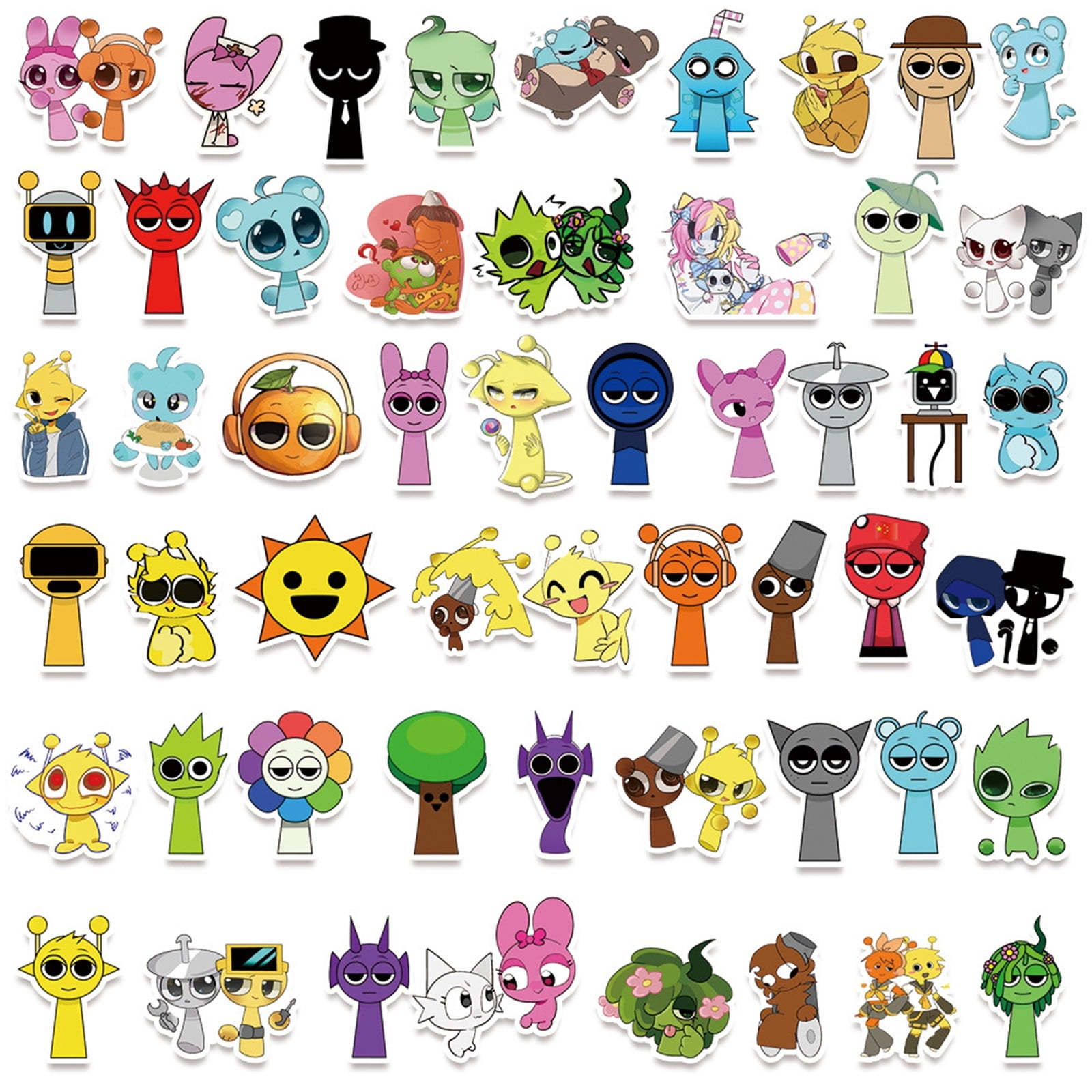 Waterproof Removable Stickers For Boys And Girls Joyful Sprunki