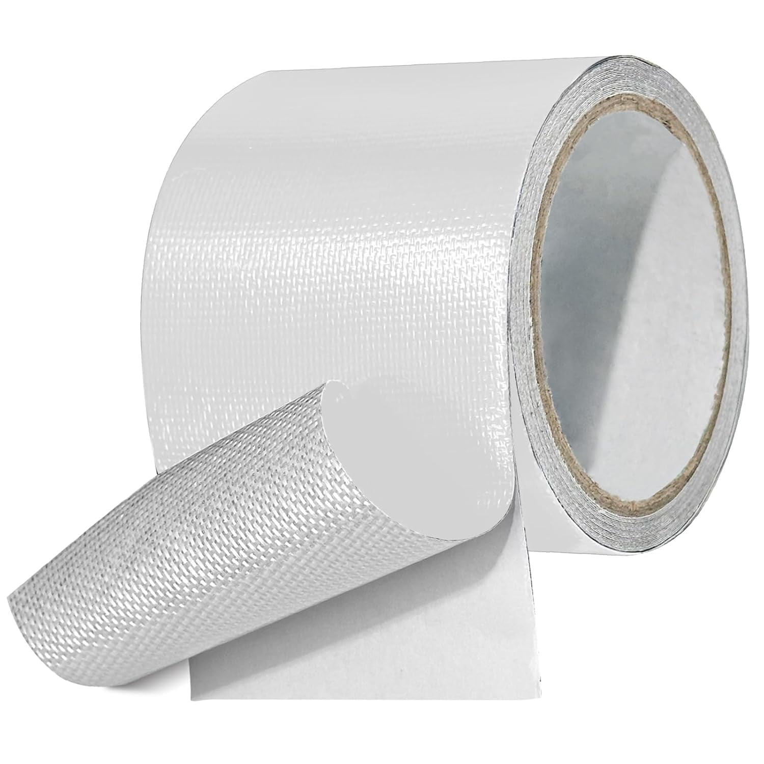 Waterproof Repair Tape for Fabric, Awning, RV Roof, Underbelly, Tarp, Tent, Sail and Boat Cover Outdoor Repair Patch, Heavy Duty, UVproof, Multipurpose (White) White