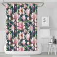 thumbnail image 1 of Waterproof Retro Flowers Green Illustration Shower Curtain 72x72 Inch Boho Style Polyester Unique Shower Curtain for Bathroom Hotel Home Decor with 12 Plastic Hooks, 1 of 5