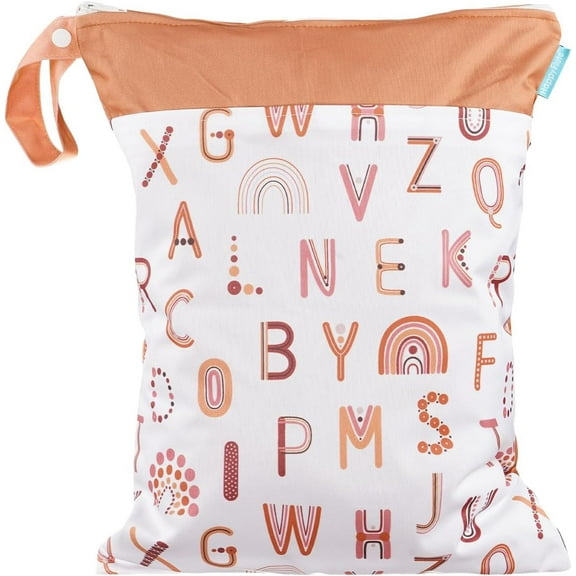 Waterproof Reusable with Two Zippered Wet Dry Bag for Baby Kid Cloth Diapers,Travel,Beach,Pool,Stroller,Gym Bag for Swimsuits Wet Cloth diaper