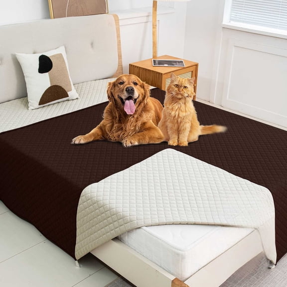 Waterproof Reversible Pet Blanket, Washable Sofa Couch Cover for Dogs & Cats, Quilted Furniture Protector
