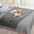 thumbnail image 1 of Waterproof Reversible Pet Blanket for Dogs Cats, Furniture Protector Cover for Sofa Couch Bed, Soft Washable, Gray, 1 of 4