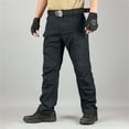 thumbnail image 1 of Waterproof Ripstop Stretch Tactical Pants Men Multi Pockets Outdoor Camping Travel Work Cargo Pants Belt Not Included Black 2XL, 1 of 3