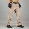 thumbnail image 1 of Waterproof Ripstop Stretch Tactical Pants Men Multi Pockets Outdoor Camping Travel Work Cargo Pants Belt Not Included Khaki 3XL, 1 of 3
