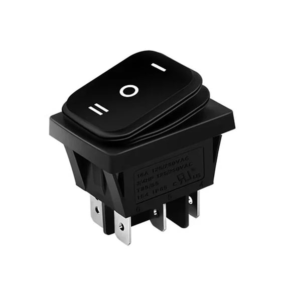 Waterproof Rocker Switch Car/Truck/Boat Black LED on/off/on 6-Pin DPDT 12V DC