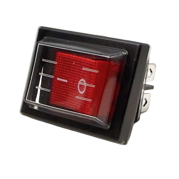 Waterproof Rocker Switch, DPST 16A/250VAC, Double Circuit Control with Red Indicator Light, IP65 Protection