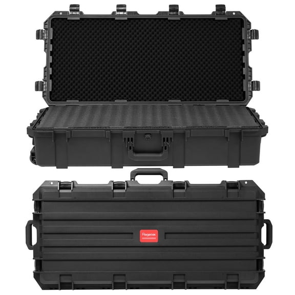 Waterproof Rolling Case 42 x 20x 10 Inch, with Foam/Wheels/ 3 Large Handles for Camera, Tool, Equipment, Crushproof, Lockable, Transport Roller Hard Case, Inner 37.8" x 16.14" x 6.71"